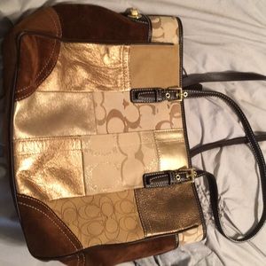 COACH Authentic UNIQUE Gold/Brown Tote